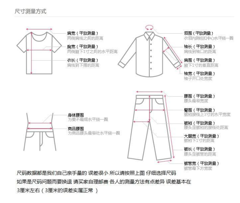 中国服のサイズ表記について 飛び代行